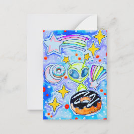 Alien-Donut Mitteilungskarte