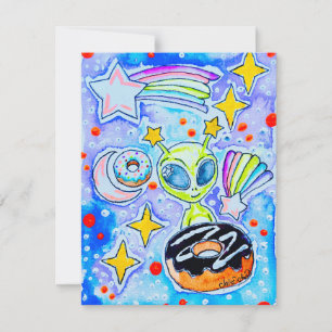 Alien-Donut Mitteilungskarte