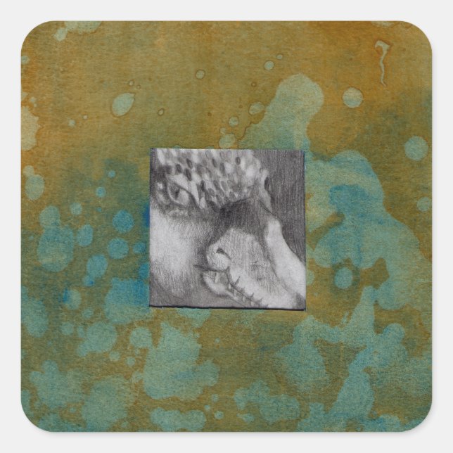 Alien Dragon Quadratischer Aufkleber (Vorderseite)