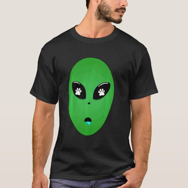 Alien Drooling Kostüm Cat Spaß Gag T-Shirt (Vorderseite)
