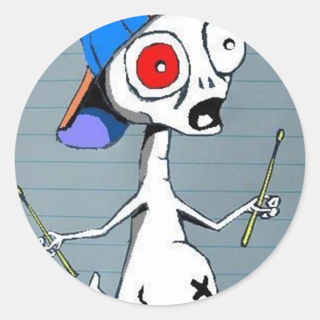 Alien Drummer Sticker (Vorderseite)