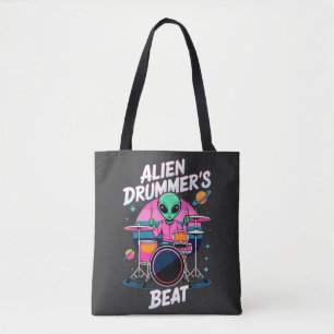 Alien Drummers Beat T - Shirt - Funky Alien Graphi