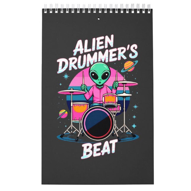 Alien Drummers Beat T - Shirt - Funky Alien Graphi Kalender (Titelbild)