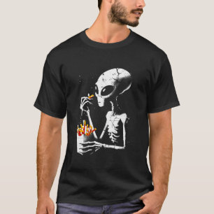 Alien Eating French Fries - Funny Graphic Alien UF T-Shirt