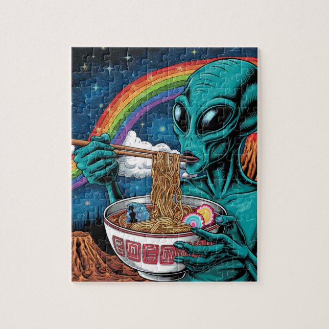 Alien Eating Noodles Puzzle (Vertikal)