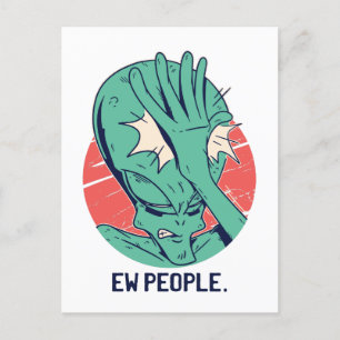 Alien ekelt Leute Postkarte