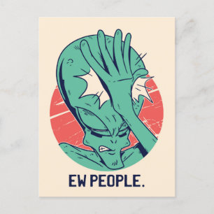 Alien ekelt Leute Postkarte