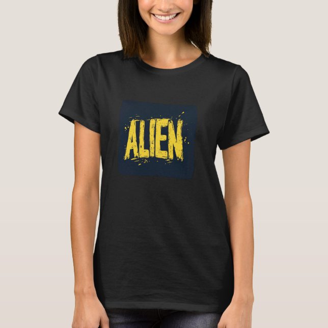 Alien-Emblem für Science-Fiction-Fans und Träumer T-Shirt (Vorderseite)