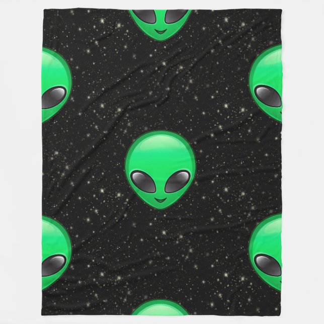 Alien Emojis Fleece Decke (Vorderseite)