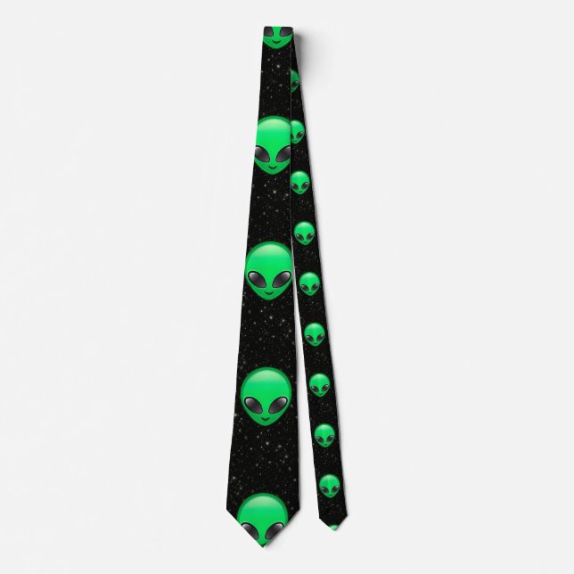 Alien Emojis mens neck Krawatte (Vorderseite)