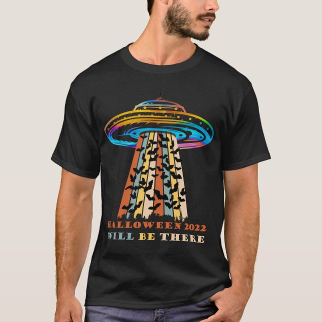 Alien Entführung Fledermäuse Flying Saucer Ufo Vin T-Shirt (Vorderseite)