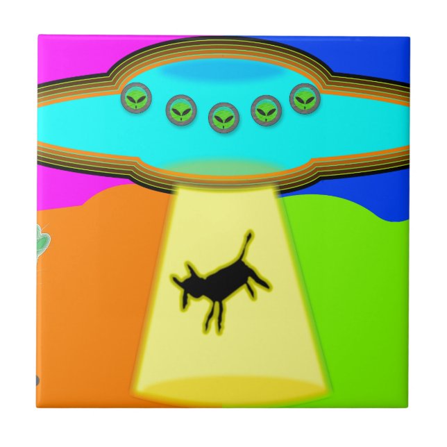 Alien Entführung Fliese (Vorderseite)