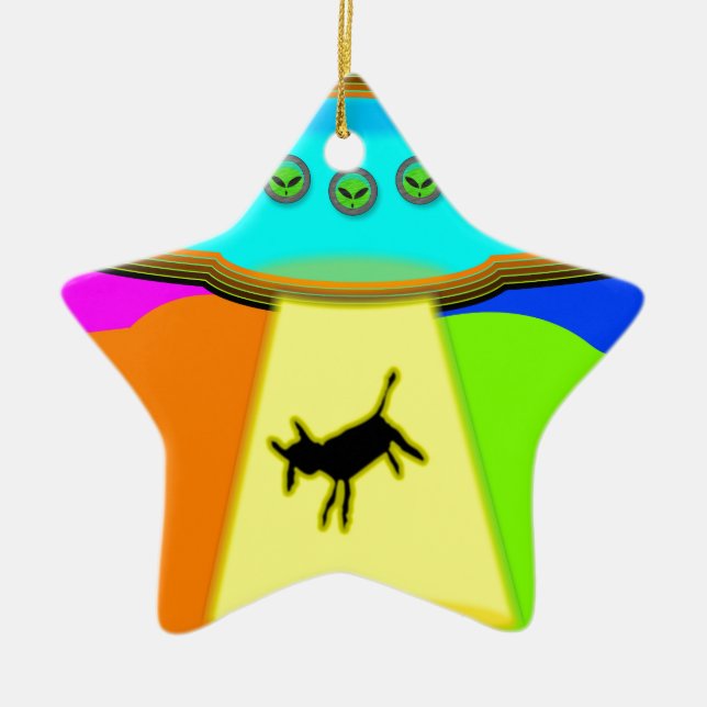 Alien Entführung Keramikornament (Vorne)
