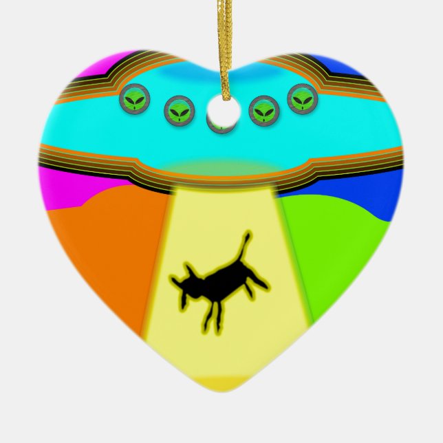 Alien Entführung Keramikornament (Vorne)