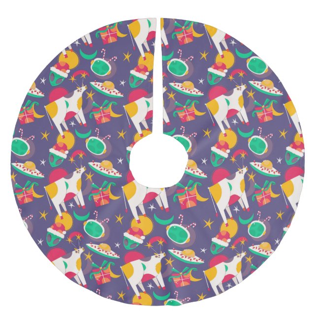 Alien Entführung Polyester Weihnachtsbaumdecke (Vorderseite)