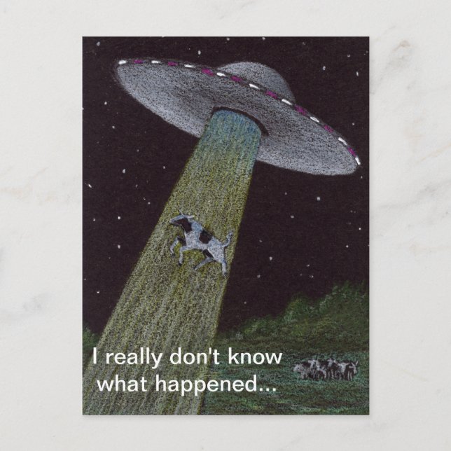 Alien Entführung Postkarte (Vorderseite)