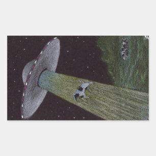 Alien Entführung Rechteckiger Aufkleber