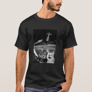 Alien Entführung Selfie u2013 Lustige Katze & UFO T-Shirt