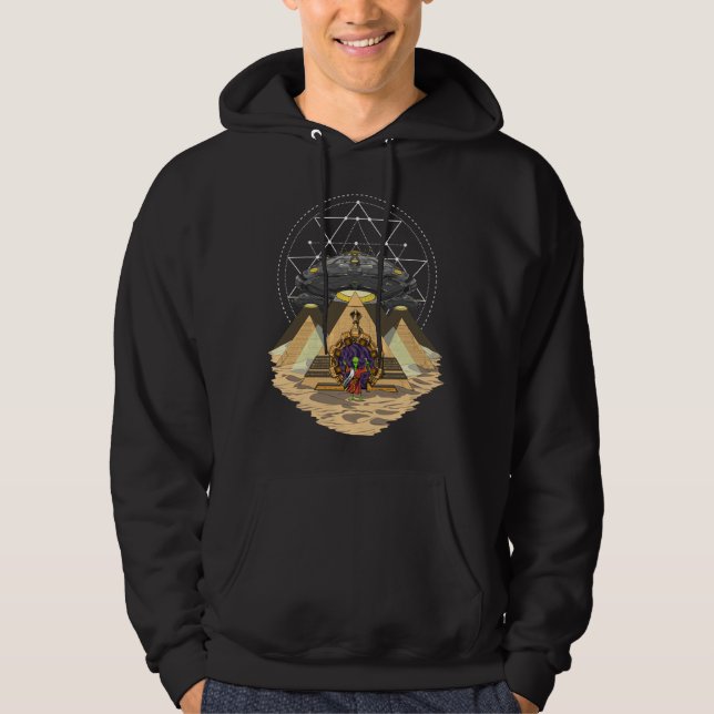 Alien Entführung Space Annunaki ägyptische Pyramid Hoodie (Vorderseite)