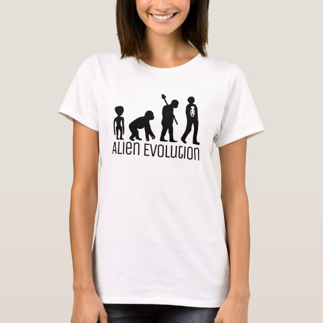 Alien-Evolution, außerirdischer Alien T-Shirt (Vorderseite)