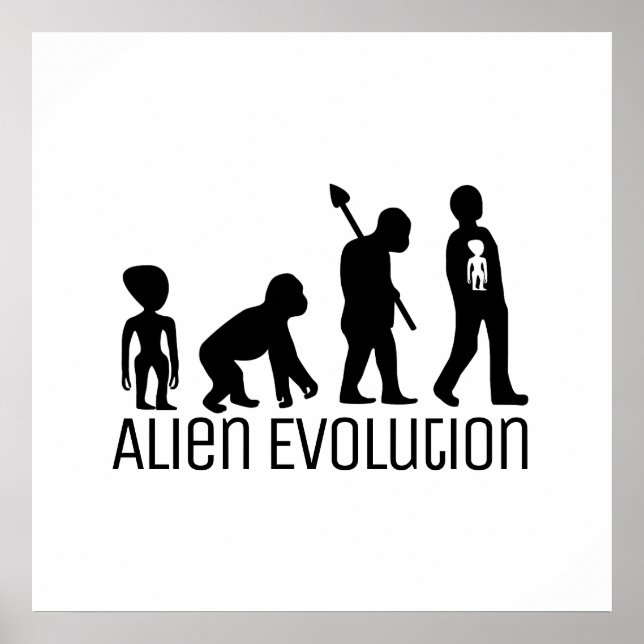 Alien Evolution, extraterrestrische Alien Poster (Vorne)