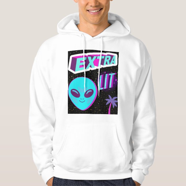 Alien extra beleuchtet hoodie (Vorderseite)