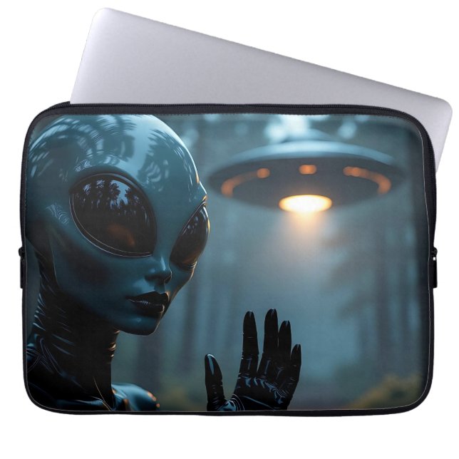 Alien Extraterrestrik und UFO Laptopschutzhülle (Vorderseite)