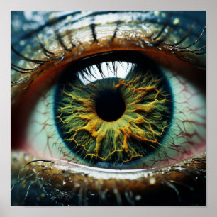Alien Eye Nah-Up Macro Foto - Einzigartig und gehe Poster