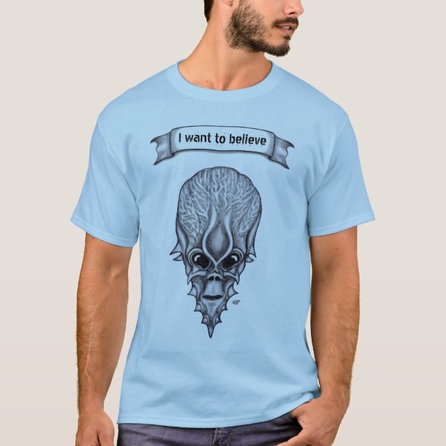 Alien Face, Afrikanische Schädelfaust Wiederaufbau T-Shirt (Vorderseite)