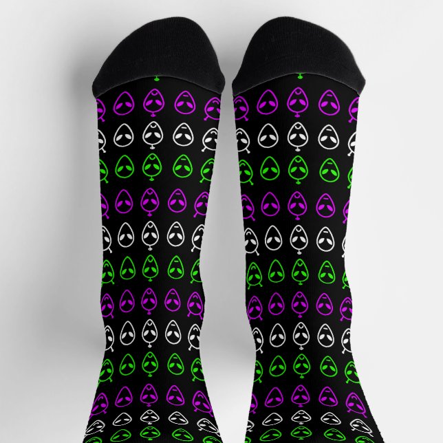 Alien Faces Trio Socken (Oben)