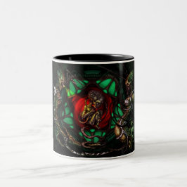 Alien-Familien-Bild Zweifarbige Tasse