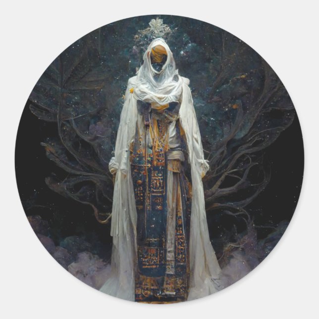 Alien Fee Fantasy Sci-Fi Runder Aufkleber (Vorderseite)