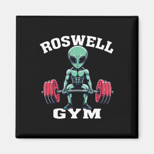 Alien Fitnessstudio Lustiges UFO Roswell Bodybuild Magnet