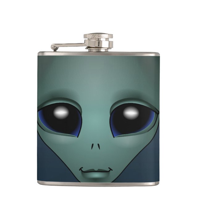 Alien Flask Alien Gray Drink Flask Personalisieren Flachmann (Vorderseite)