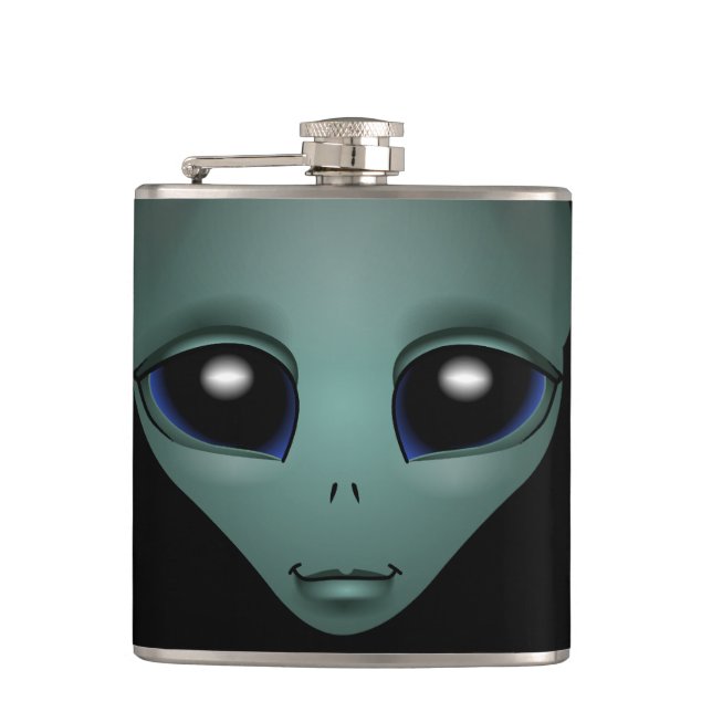 Alien Flask Alien Gray Drink Flask Personalisieren Flachmann (Vorderseite)