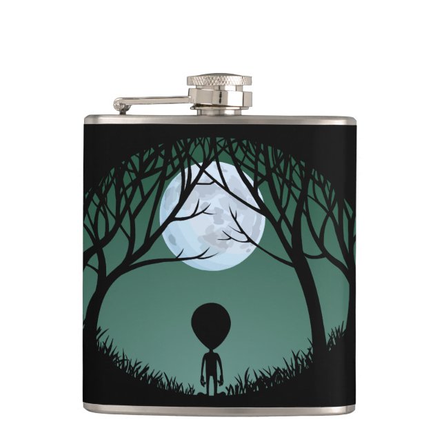 Alien Flask Alien Gray Drink Flask Personalisieren Flachmann (Vorderseite)