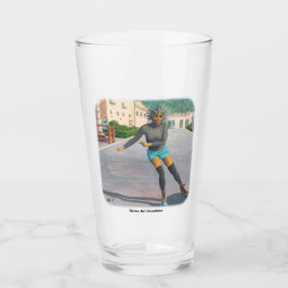 Alien Frau Roller Skaten Fantasy Drink Glass Glas