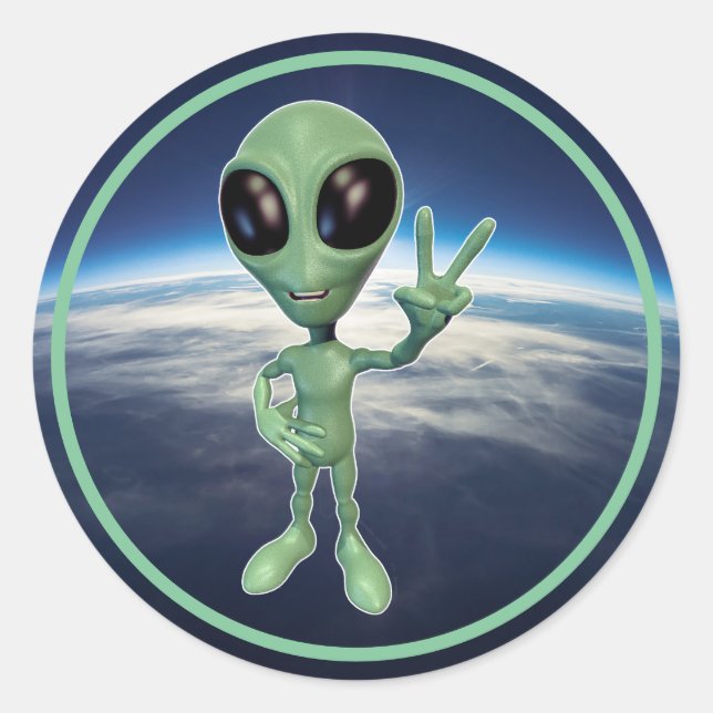Alien - Friede / Unterzeichnung Runder Aufkleber (Vorderseite)