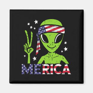 Alien-Friedenshand Amerika vierter Juli 4. patriot Magnet