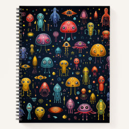 Alien Fun Bullet Line Rezept Notebook Notizbuch