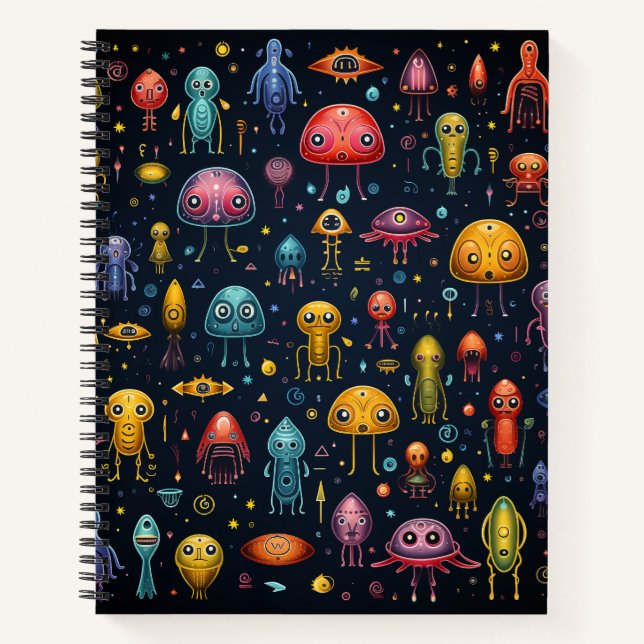 Alien Fun Bullet Line Rezept Notebook Notizbuch (Vorderseite)