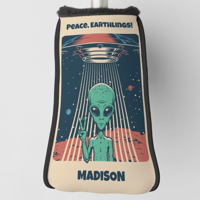 Alien für benutzerdefiniertes Text Golf Headcover (Rotieren 90)
