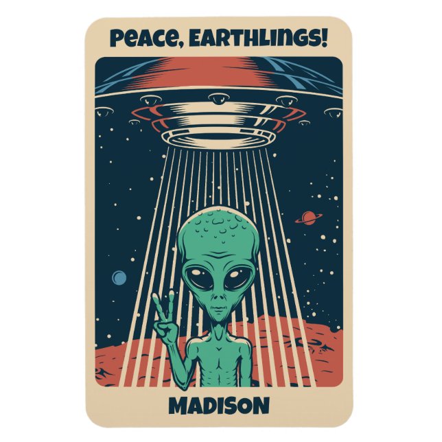 Alien für benutzerdefiniertes Text Magnet (Vertikal)