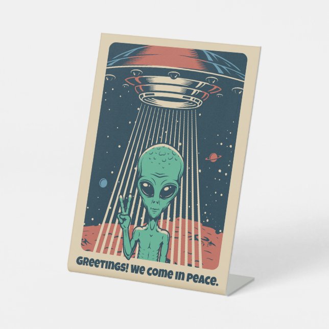 Alien für benutzerdefiniertes Text Sockelschild (Vorderseite)