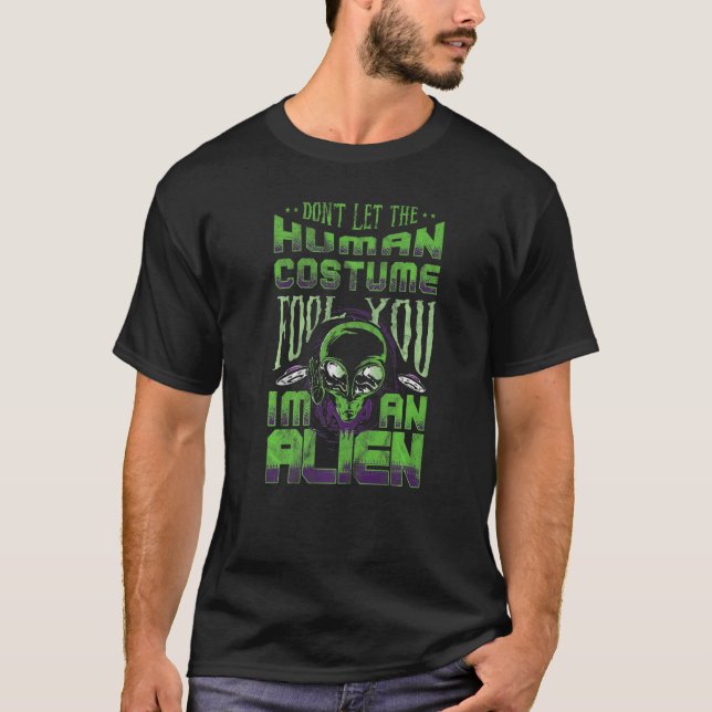 Alien für Männer Bereich 51 "Raumfahrt" Grünes Ufo T-Shirt (Vorderseite)