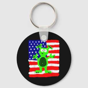 Alien für Männer Frauen Kinder Patriotische amerik Schlüsselanhänger