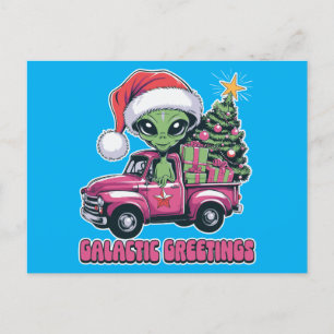 Alien Galactic Greetings Feiertagspostkarte