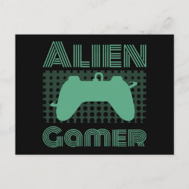 Alien Gamer Postkarte