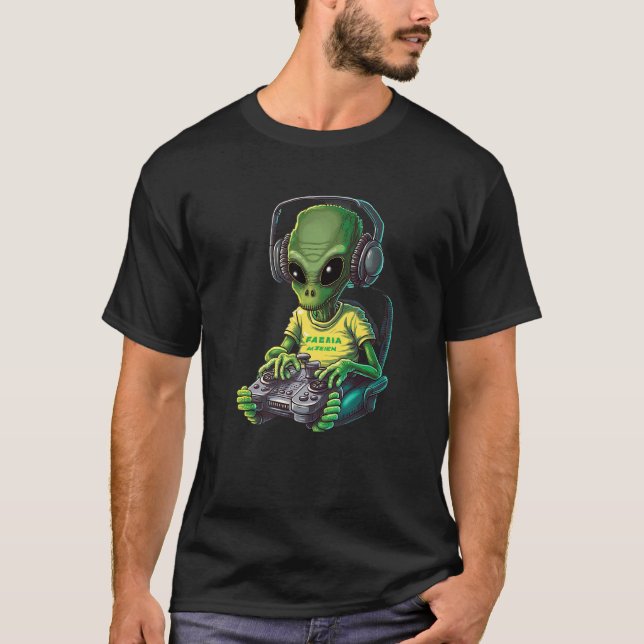 Alien Gamer Video Games Boys Kids Teens Gaming Gra T-Shirt (Vorderseite)