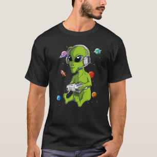 Alien Gamer Video Games Ufo Extraterrestrische Kin T-Shirt